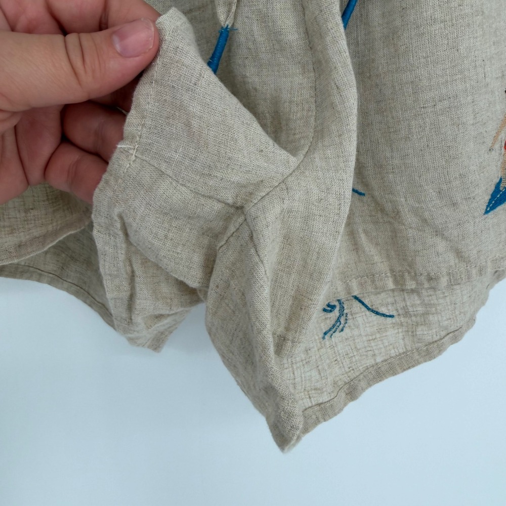 ANTHROPOLOGIE CELANDINE RELAXED LINEN BLEND SHORTS SURFER EMBROIDERY XXS NWT - Picture 7 of 10